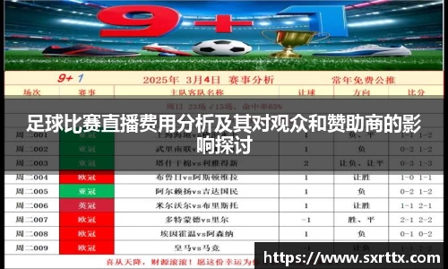 足球比赛直播费用分析及其对观众和赞助商的影响探讨