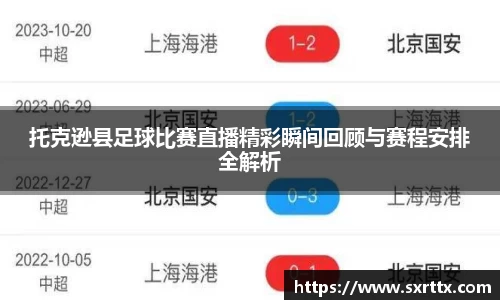 托克逊县足球比赛直播精彩瞬间回顾与赛程安排全解析